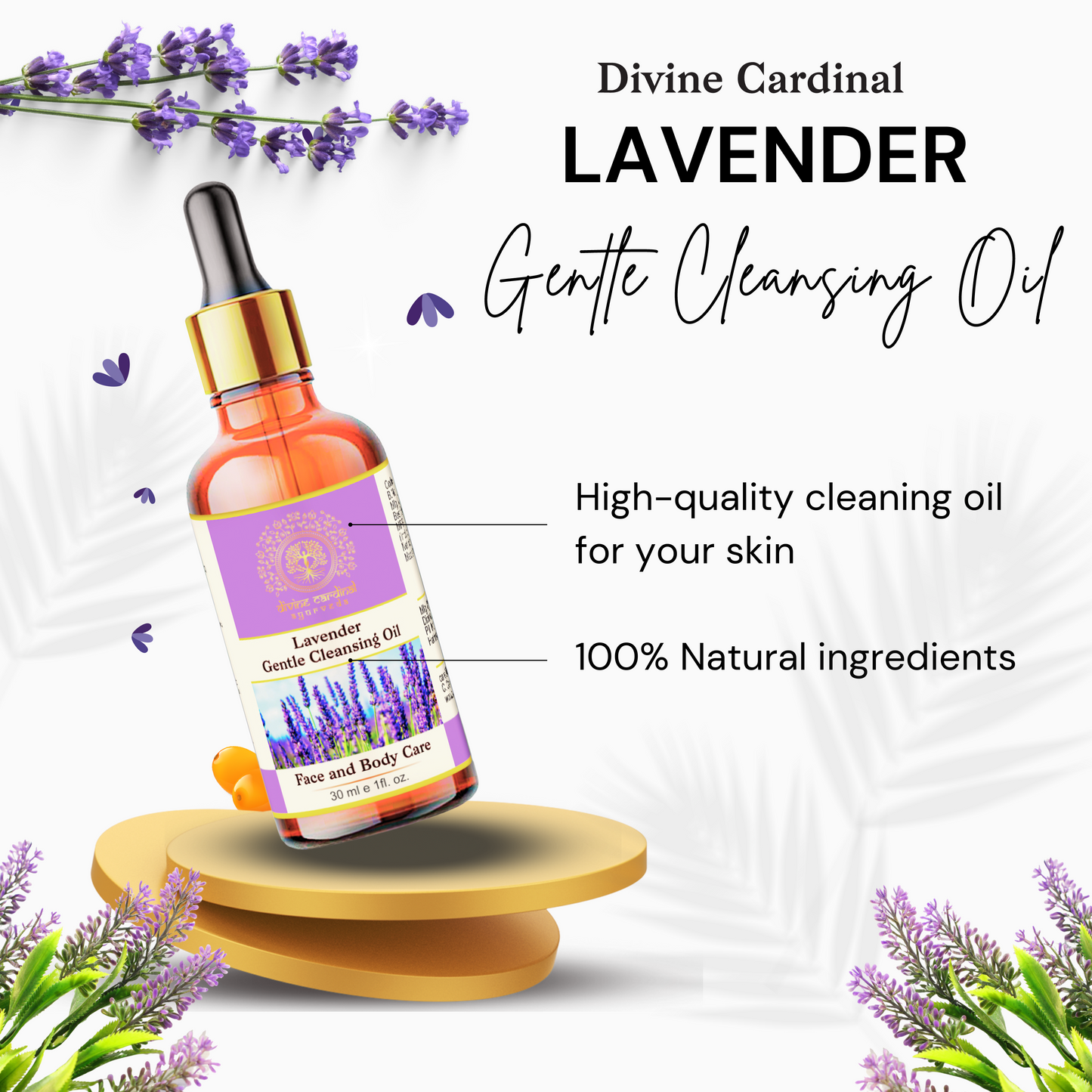 Natural lavender face cleanser for dry and sensitive skin