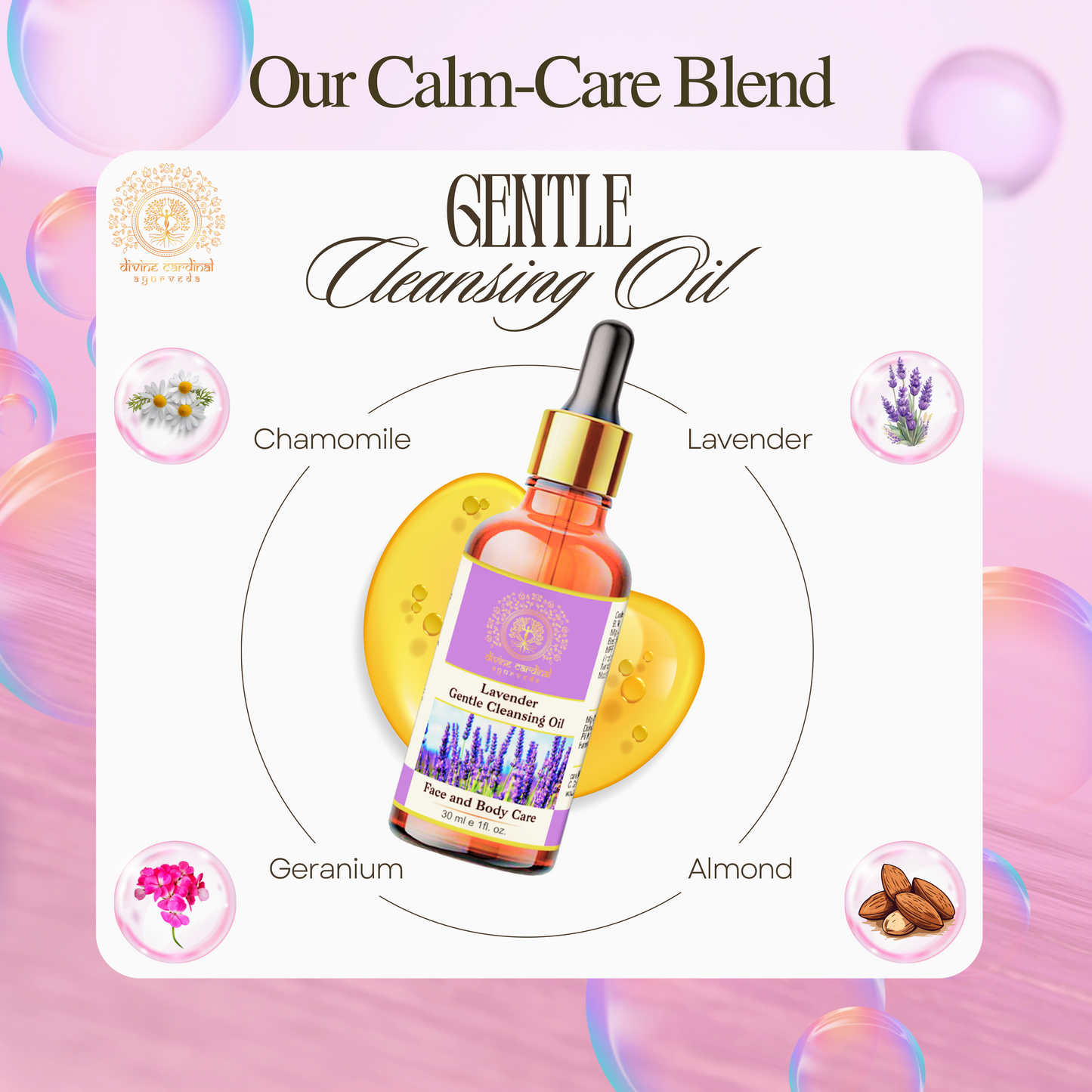 Hydrating lavender cleansing oil with natural botanicals