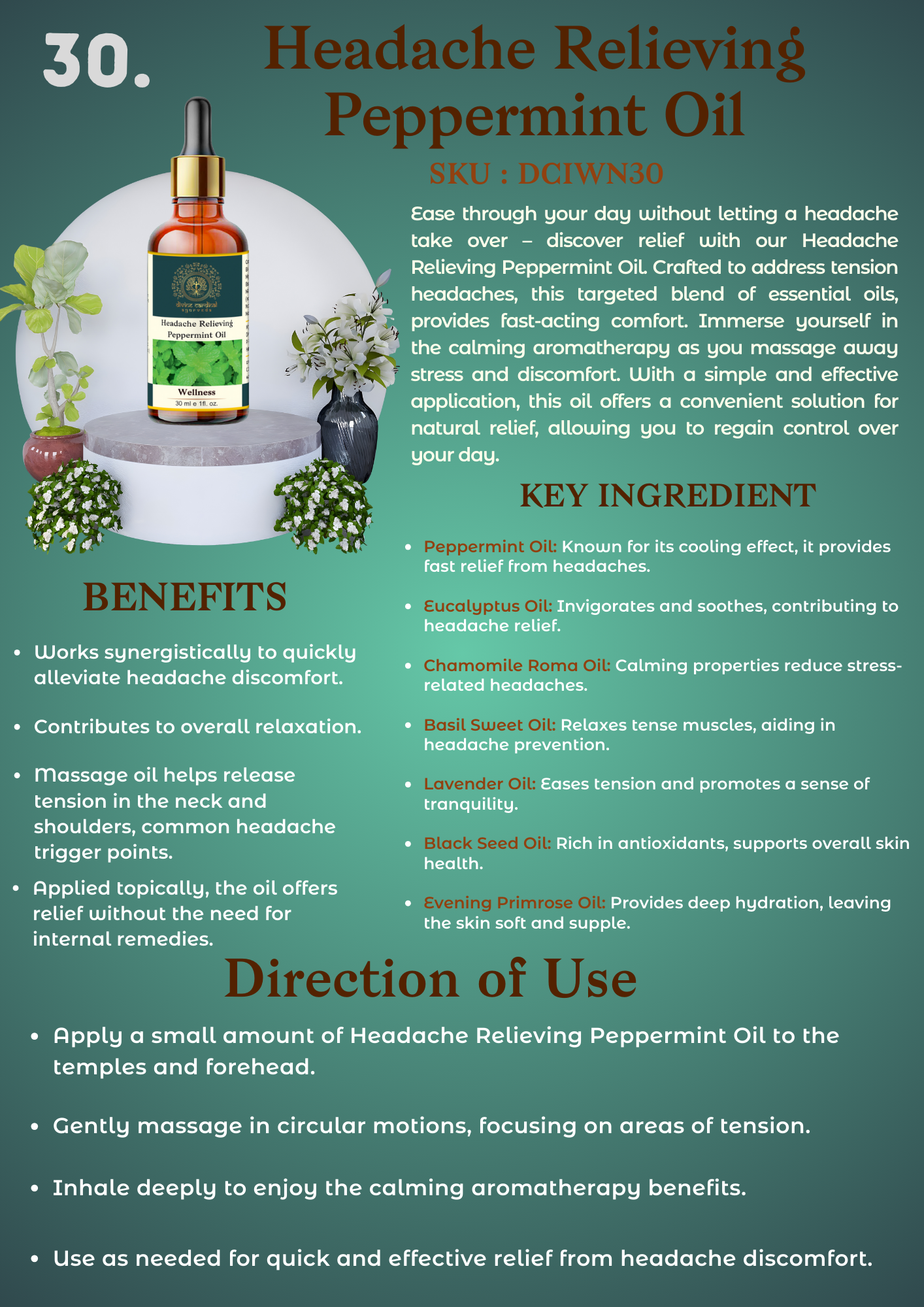 Headache Relieving Peppermint Oil