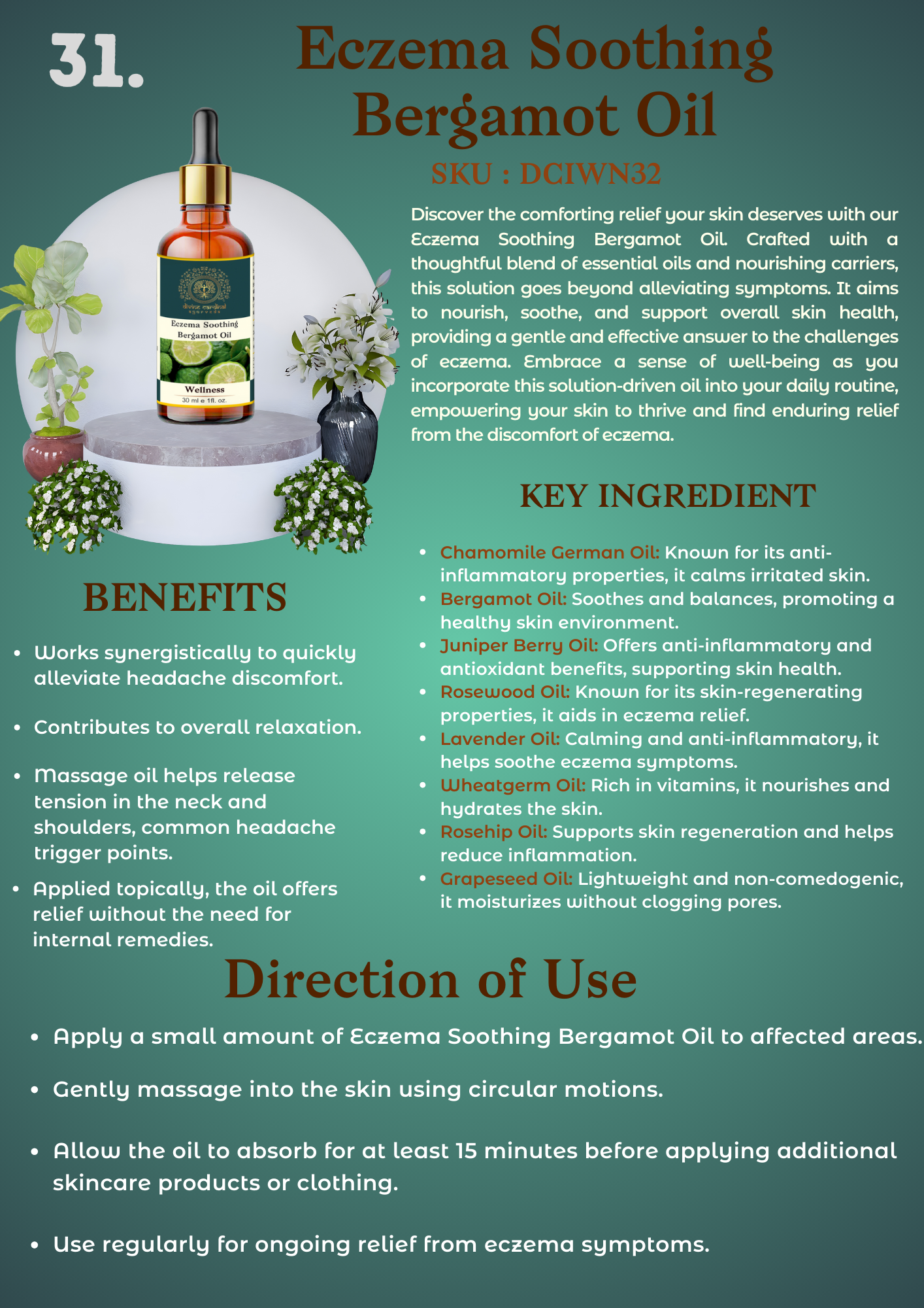 Eczema Soothing Bergamot Oil
