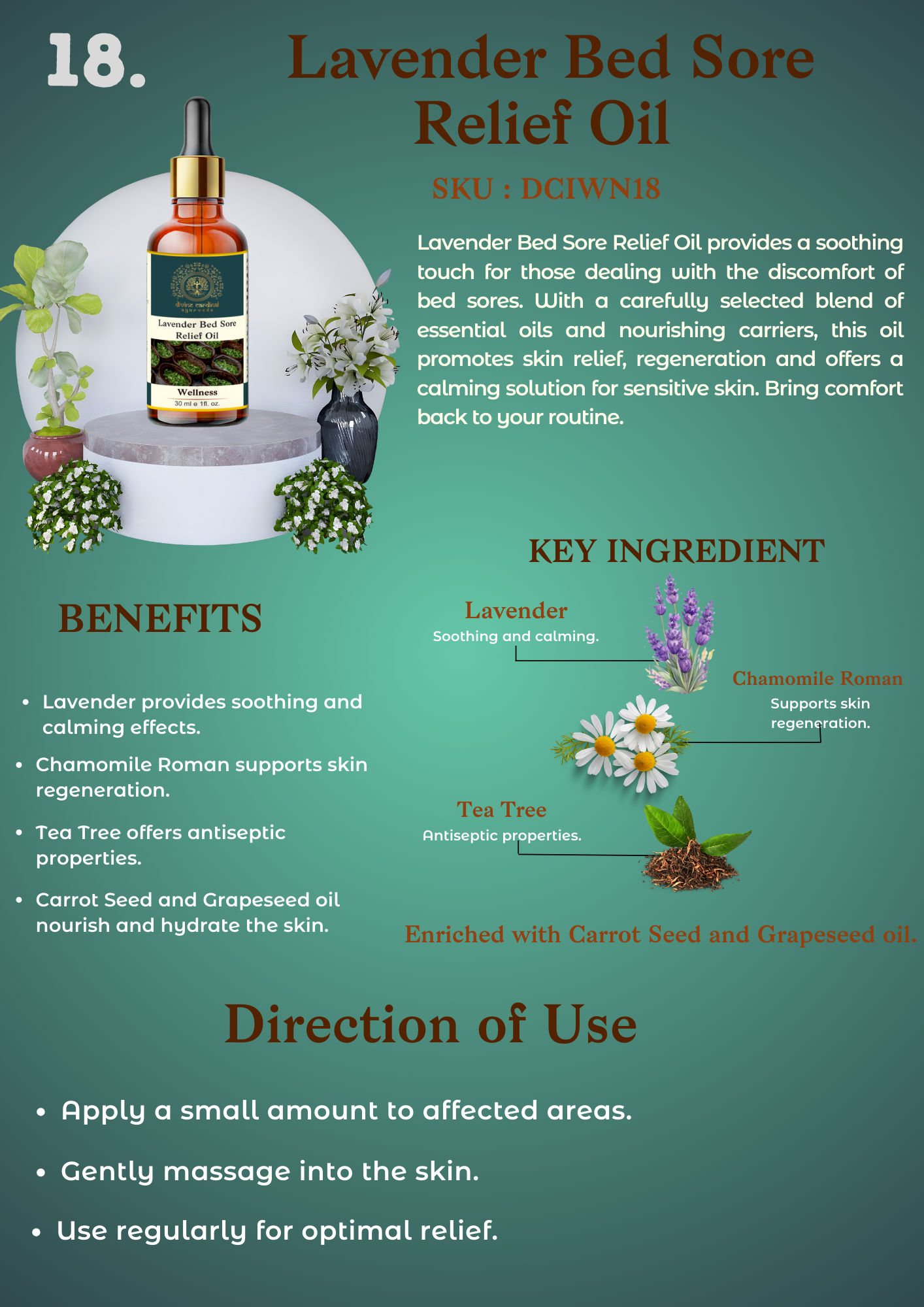 Lavender Bed Sore Relief Oil
