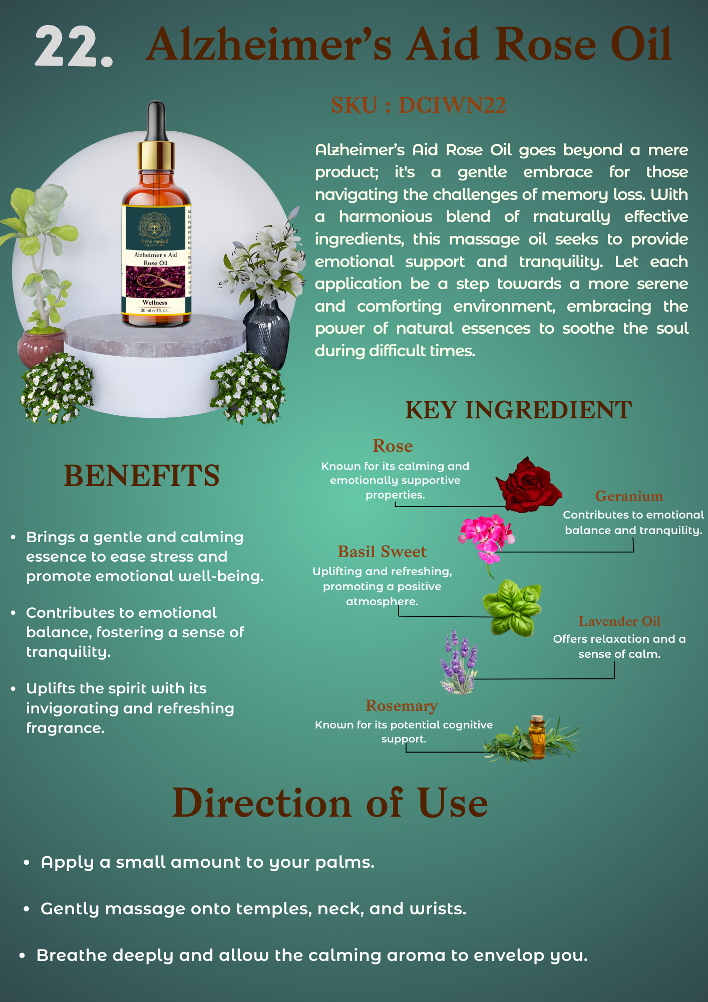 Alzheimer’s Aid Rose Oil
