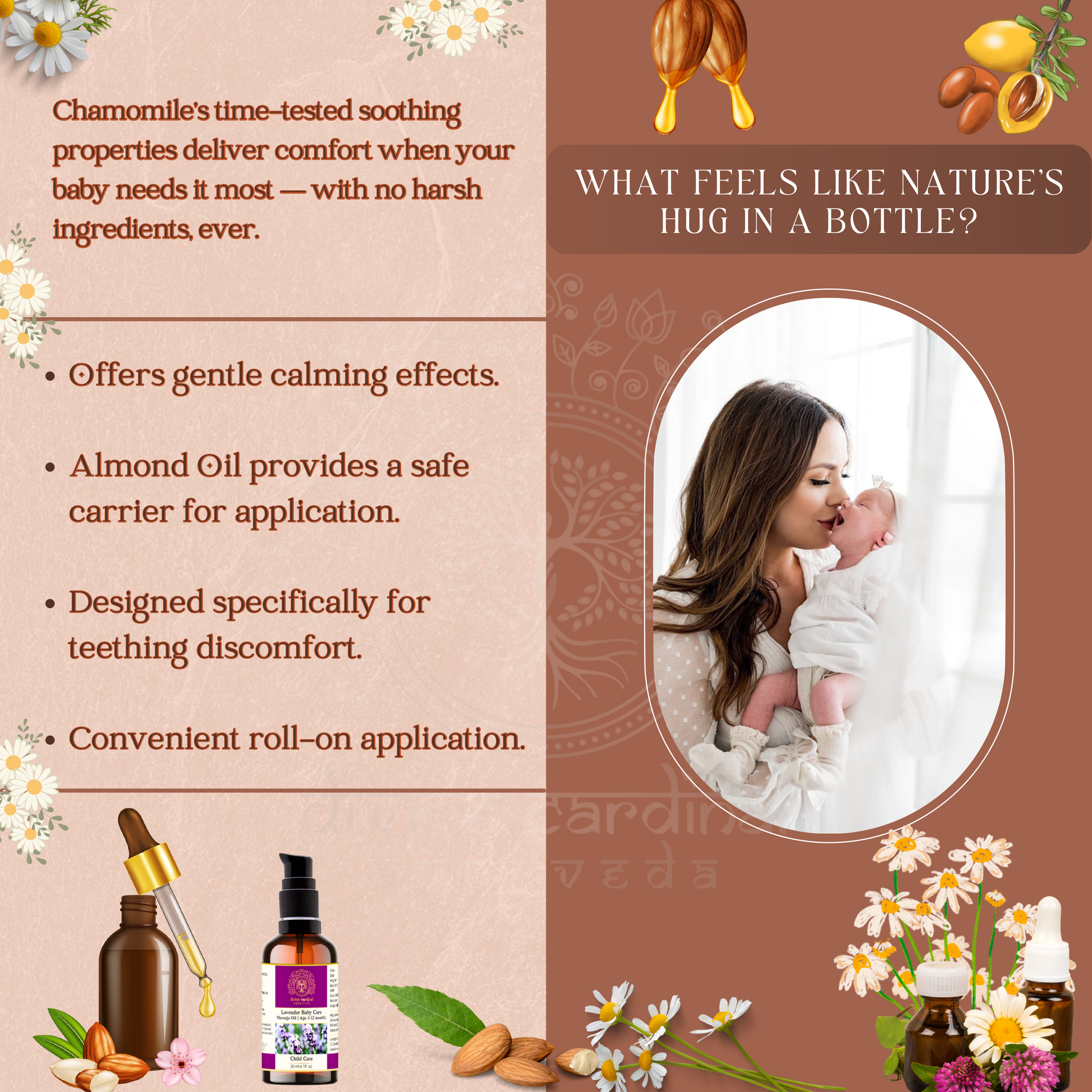Made with Natural Carrier Oils: sunflower, almond, coconut, grapeseed, olive, safflower