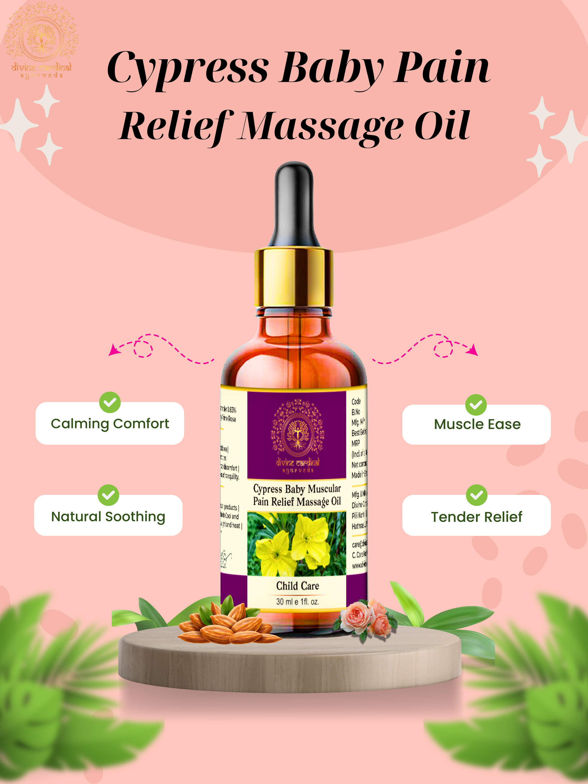 "Baby gas relief remedy applied safely as gentle tummy massage oil"