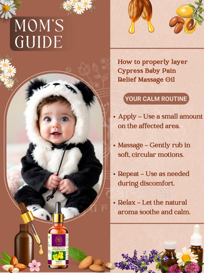 Easy-apply baby tummy ache relief oil with natural essential oils
