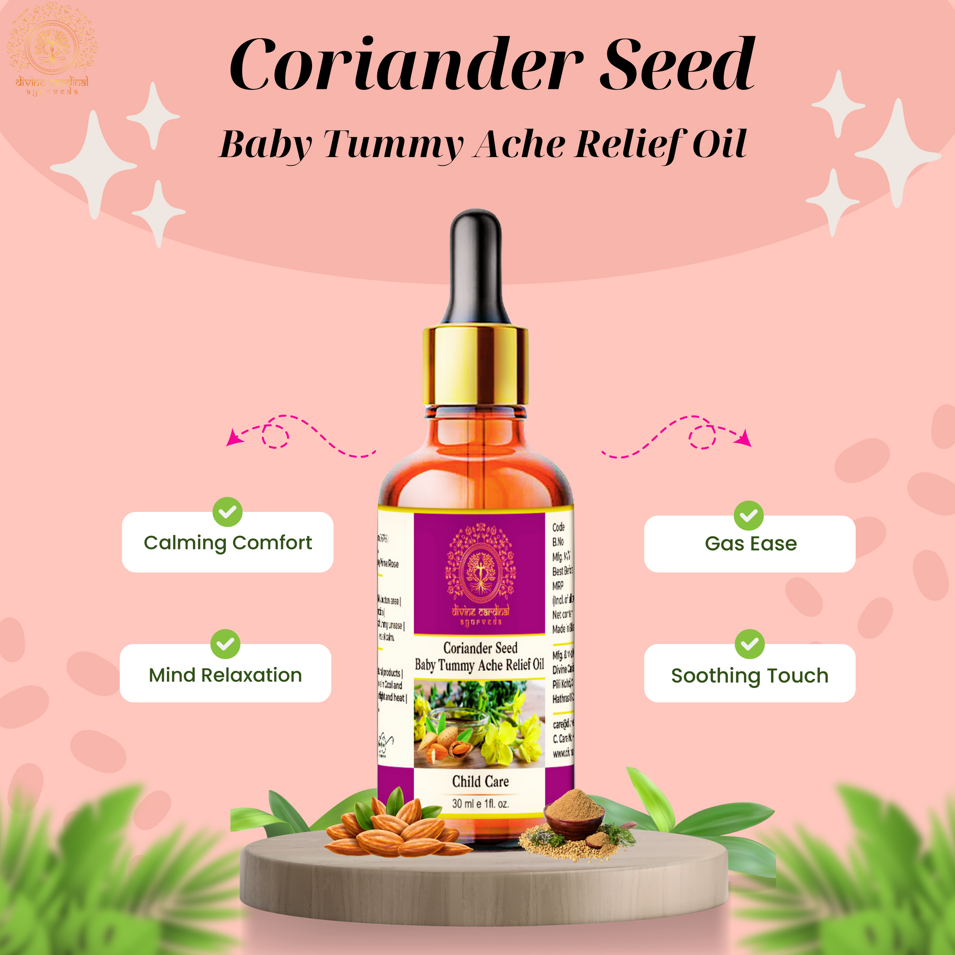 Gentle digestive support oil for baby bloating and gas