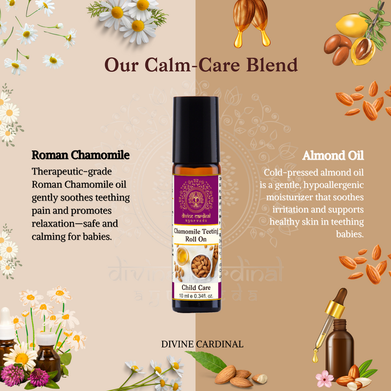 Divine Cardinal Chamomile Teething Roll-On — India's first natural baby teething product full view