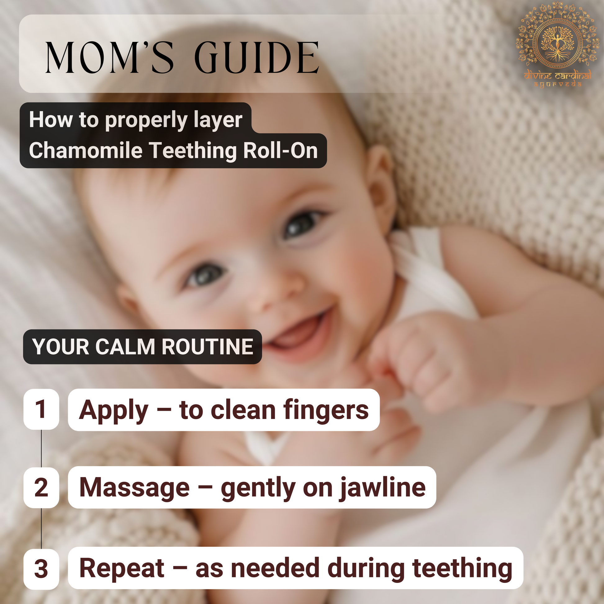 how to apply teething roll-on