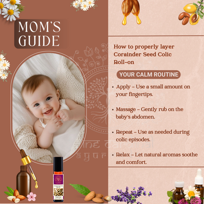 Soothe your baby’s gas, colic, and upset stomach naturally with our KidSafe coriander seed tummy oil. Gentle, safe, and effective relief.