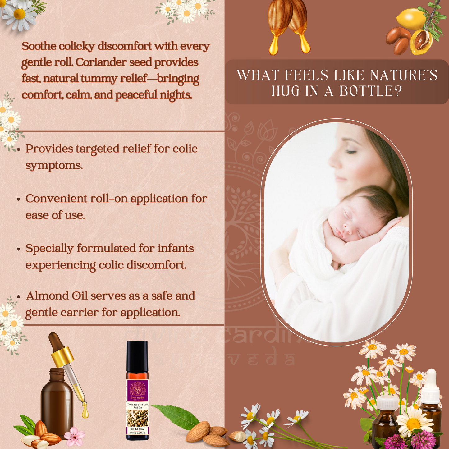 Gentle digestive support oil for baby bloating and gas
