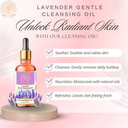 Organic lavender oil skin cleanser for hydration