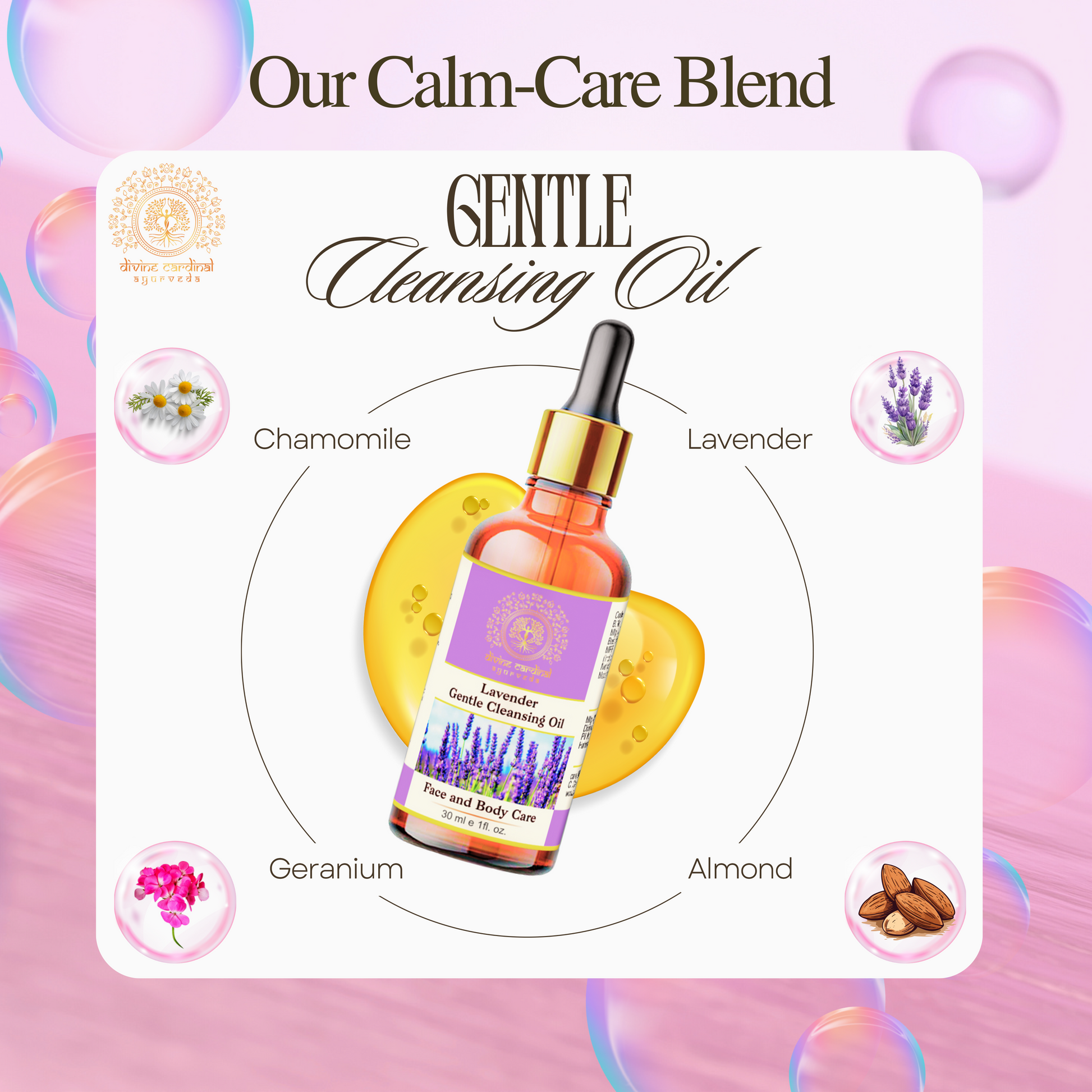 Hydrating lavender cleansing oil with natural botanicals