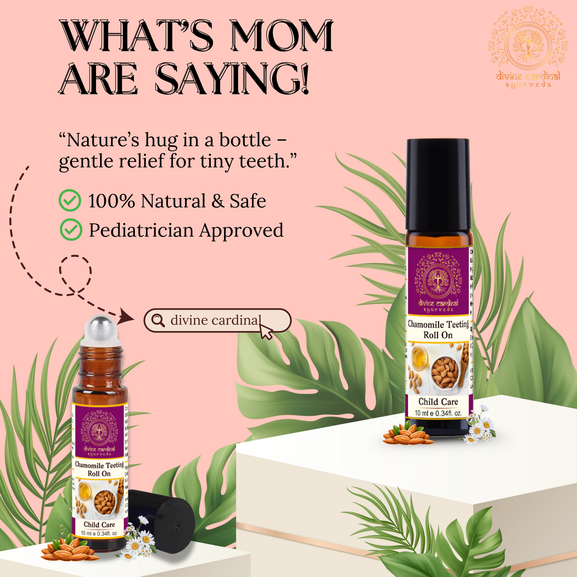 Copaiba essential oil, a key natural anti-inflammatory ingredient in Divine Cardinal teething relief roll-on