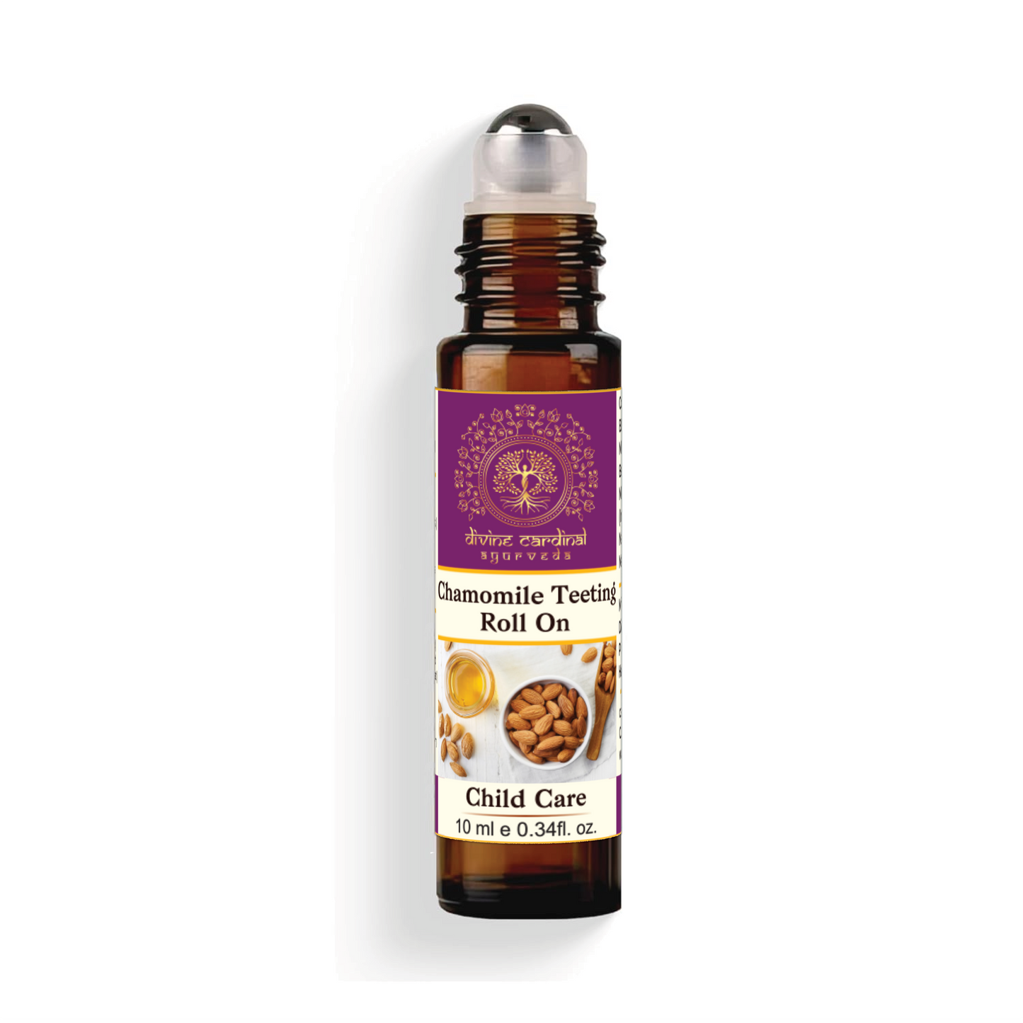 Divine Cardinal Baby Teething Relief Roll-On with natural Copaiba and Chamomile essential oils