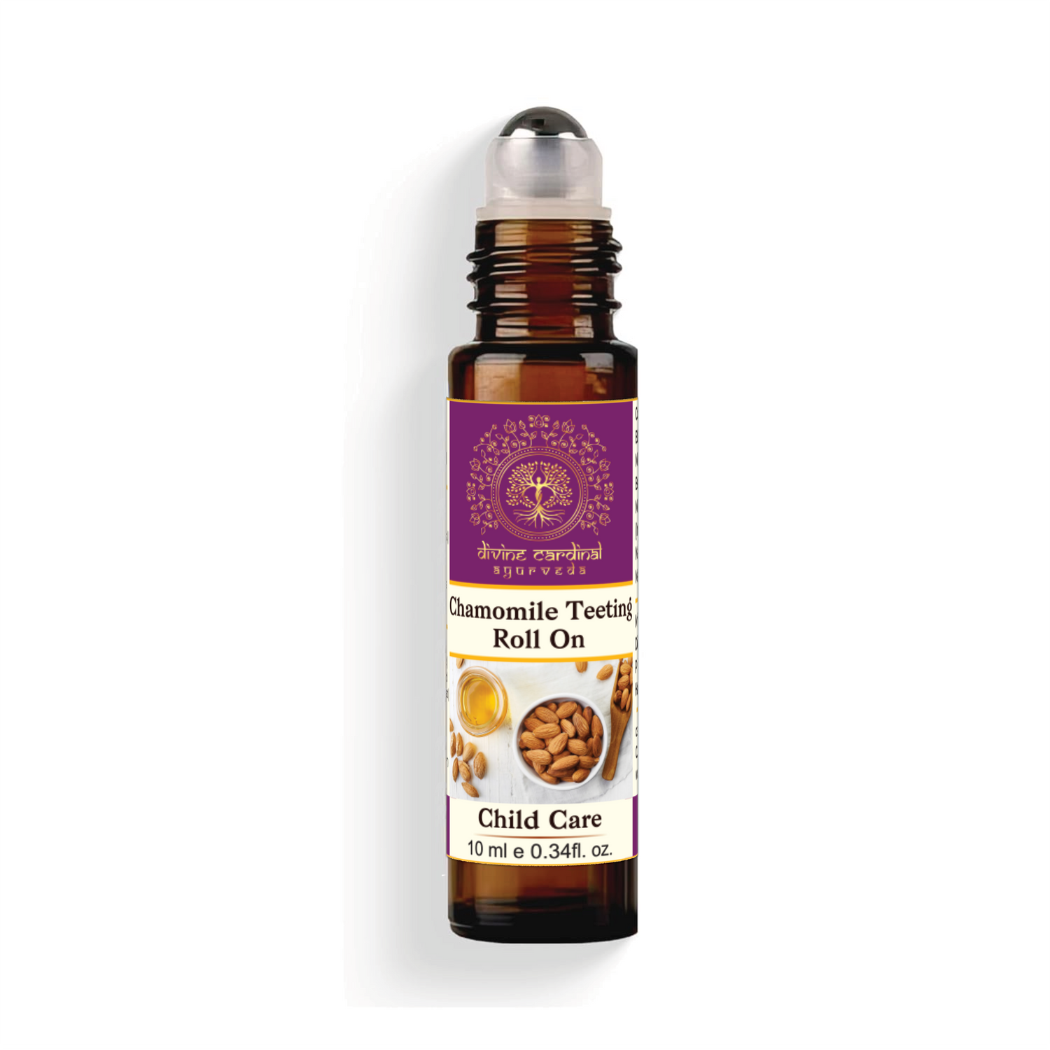 Divine Cardinal Baby Teething Relief Roll-On with natural Copaiba and Chamomile essential oils