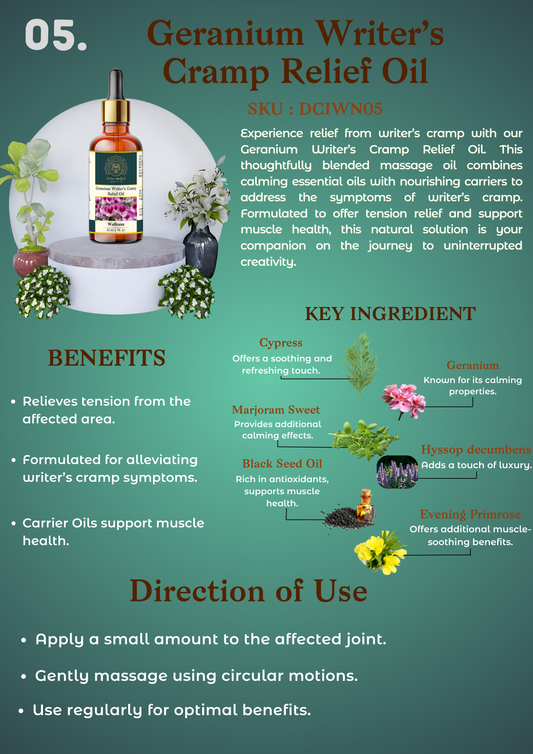 Geranium Writer’s Cramp Relief Oil