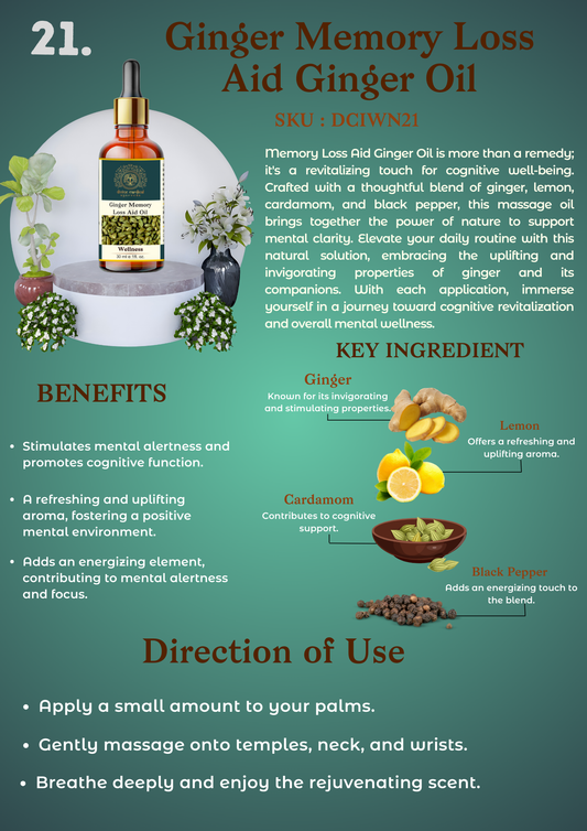 Ginger Memory Loss Aid Ginger Oil