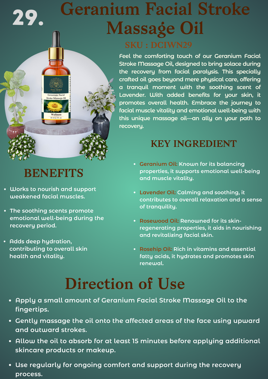 Geranium Facial Stroke Massage Oil