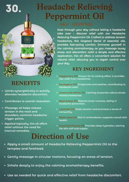 Headache Relieving Peppermint Oil